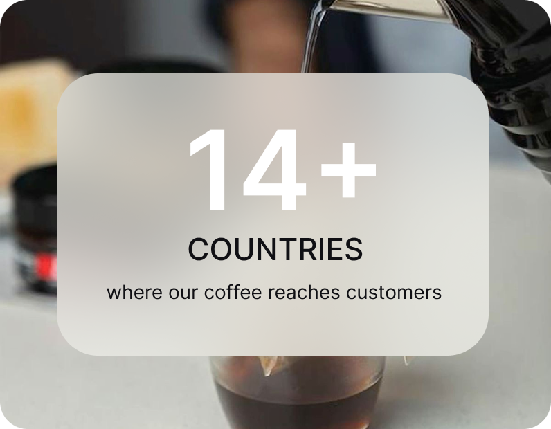 14+ countries where our coffee reaches customers